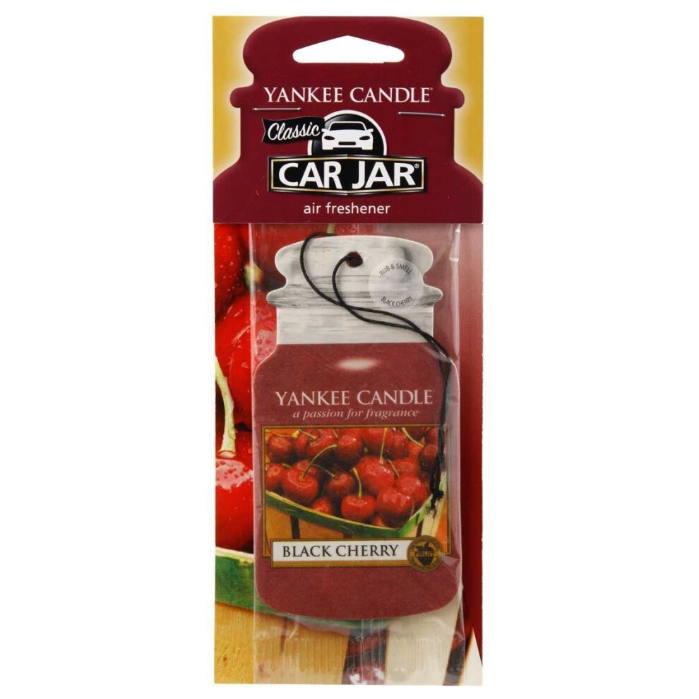 Yankee Candle Black Cherry Air Freshener Classic Car Jar Scent Rich Fragrance