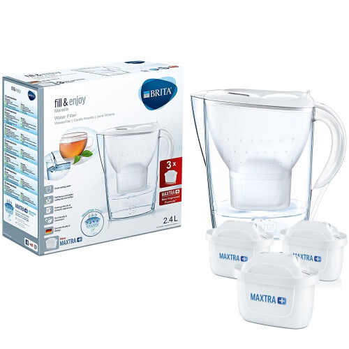 BRITA BRITA Marella Water Filter Jug Bundle | Jug & 3 Filter Cartridges 1