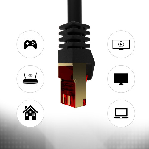 Duronic BK 10m Network Cable CAT6a Ethernet LAN Patch Cat 6 A RF45  | Black 2