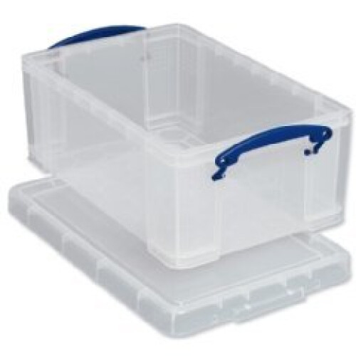 Really Useful Plastic Lightweight Stackable 5 L W200xD340xH125mm Clear Box [Pack 3]