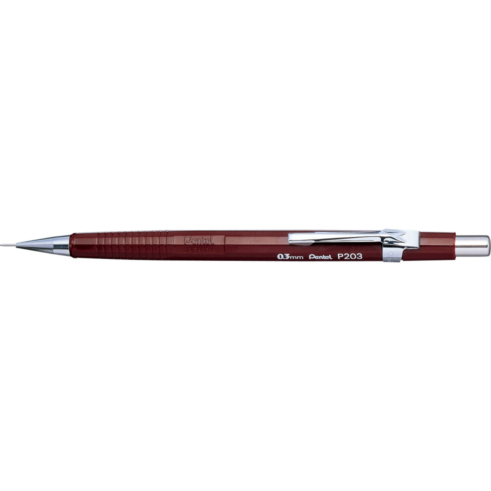 Pentel 0.3mm P200 Series Mechanical Pencil Lead with Brown Barrel
