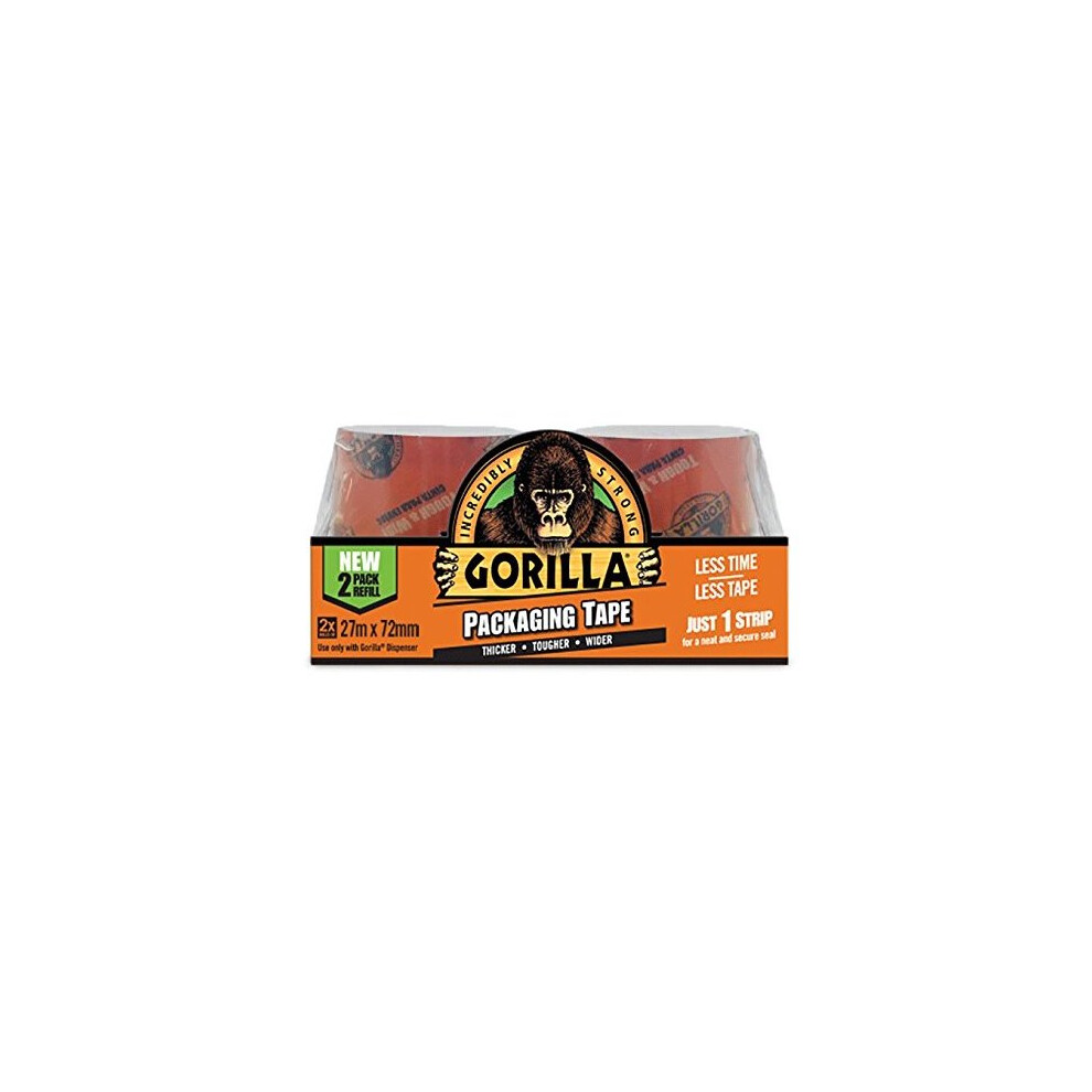 Gorilla Packaging Tape 72Mm X 27M Refill Pack Of 2