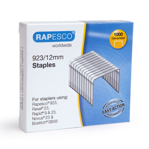 Rapesco 923 12 mm Galvanised Staples