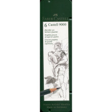 FABER-CASTELL 6 Bleistifte Graphit Castell 9000