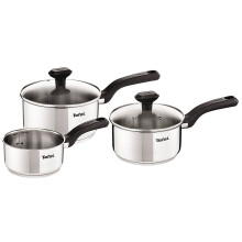 3pc Tefal Comfort Max Stainless Steel Saucepan Set