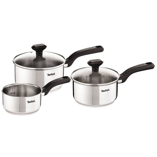 Tefal 3pc Tefal Comfort Max Stainless Steel Saucepan Set