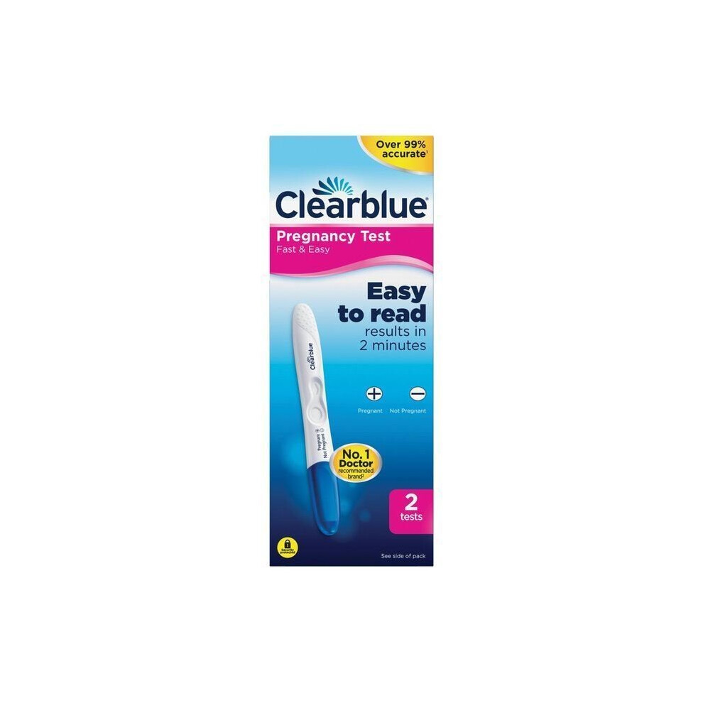 Clearblue 2Pc Fast & Easy Pregnancy Tests | Pregnancy Test Twin Pack