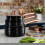 Tower Tower 3pc Linear Non-Stick Saucepan Set | Black & Rose Gold Aluminium Pans 3
