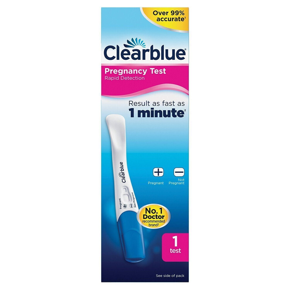 1 Clearblue Rapid Visual Detection Pregnancy Test 99% Accurate 1 Minute Results