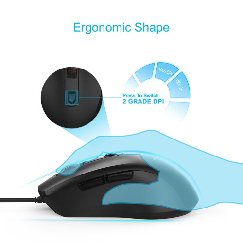 TeckNet TeckNet Alpha S3 6-Button USB Wired Mouse Optical Office Business Gaming Mouse 2