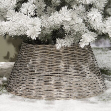 (Grey Wash, 57cm) Kaemingk Everlands - Willow Christmas Tree Skirt Base Ring Decoration