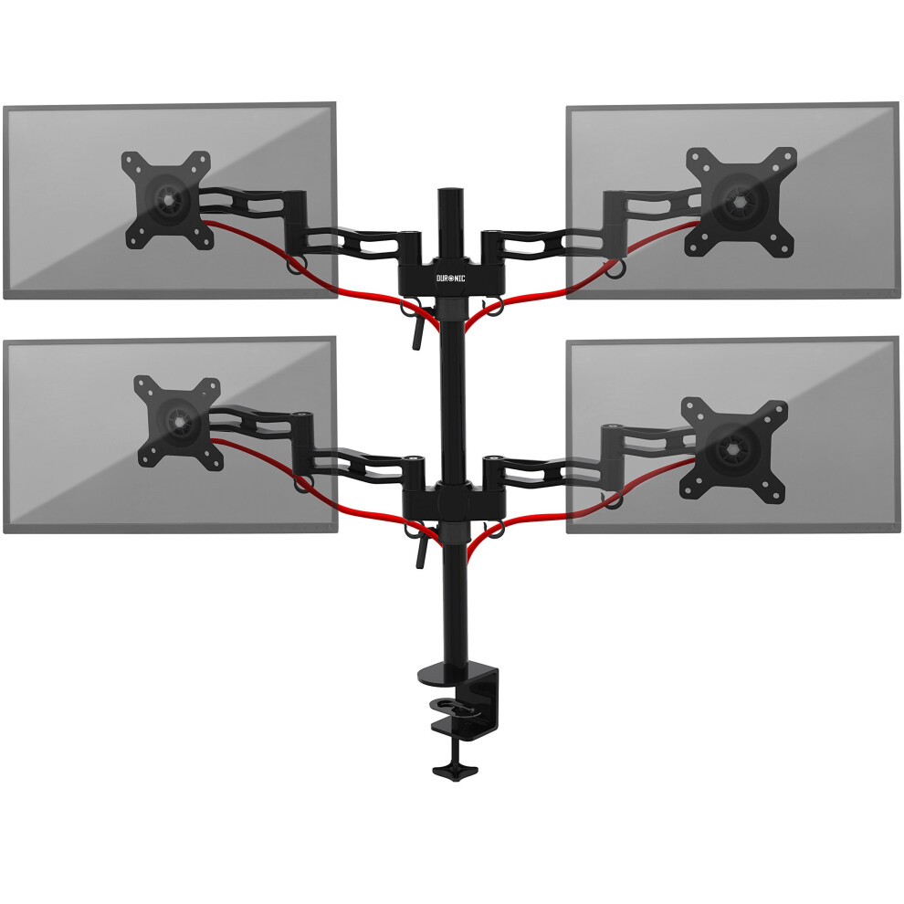 Duronic Dm354 Quad Four Lcd Led Desk Mount Arm Monitor Stand Bracket 5060184204736