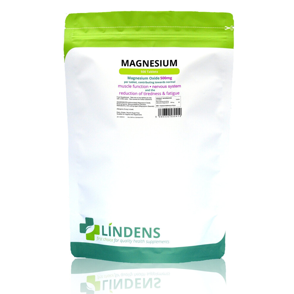 Lindens Magnesium 500mg Tablets | 500 Pack