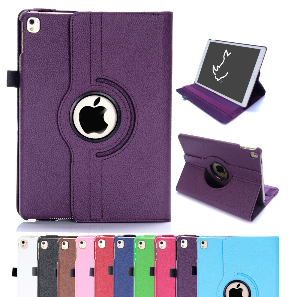 iPad Air 2/iPad 6 360 Rotating Smart Case PU Leather Cover Stand (Purple)