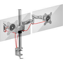 Duronic DM352/SR Silver Double Twin LCD LED Desk Mount + 10 Year Warranty