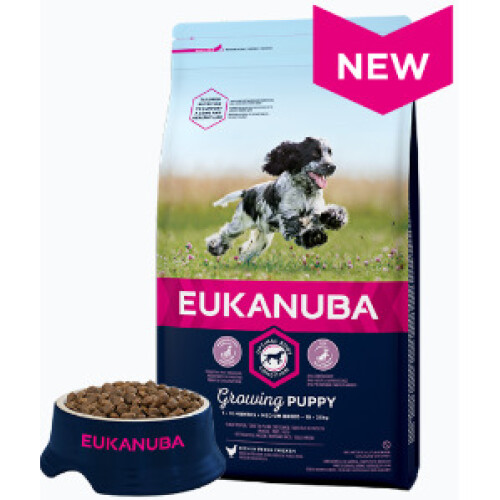 Eukanuba (12 kg) Eukanaba Growing Puppy Medium Breed Rich in Fresh Chicken