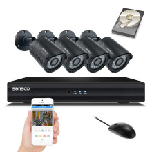 SANSCO Smart HD CCTV Camera System with 1080N DVR (4) 1.3MP