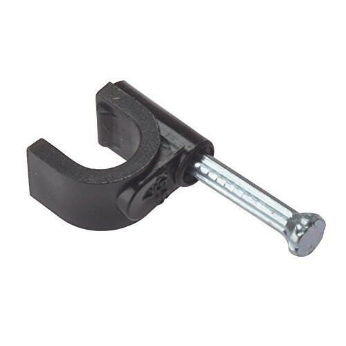 Forgefix Forgefix Cable Clip Round Coax Black 6-7Mm Box 100