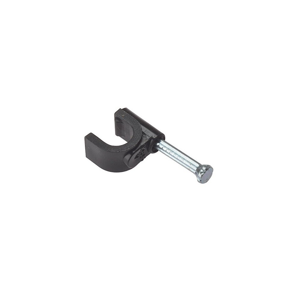 Forgefix Cable Clip Round Coax Black 6-7Mm Box 100