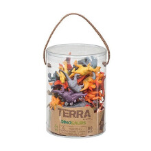Terra by Battat - 60 Delar Dinosauriefigurer i Plast för Barns Kalas och Lärande Lekset 3+ År