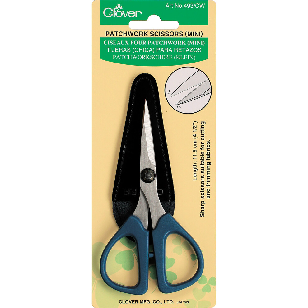 Clover Patchwork Scissors - Mini-4.5" W/Sheath Cover