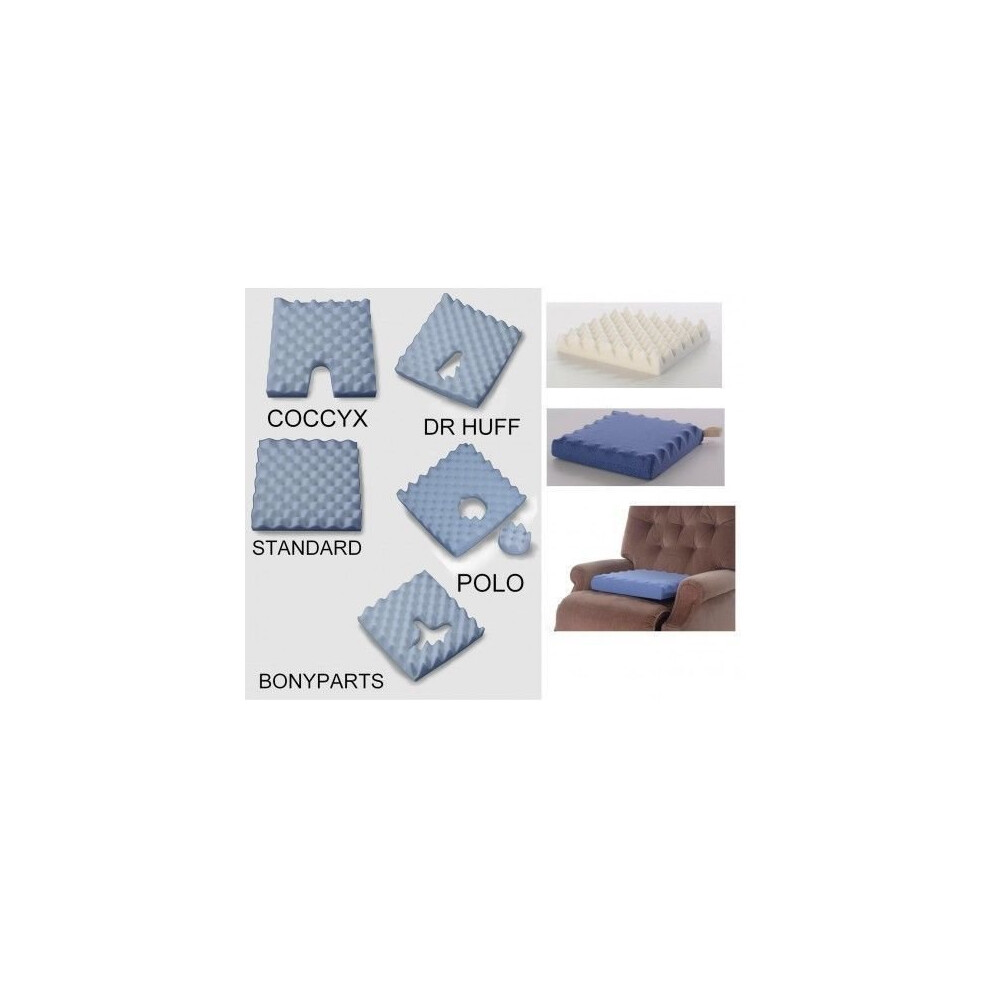Putnams (Armchair Deluxe (19.5" X 19" X 4") Polo Cut Out) Pressure Relief Cushion - Sero Pressure Care Cushion - Various Sizes