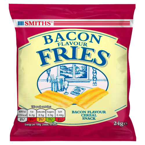 Smith's Savoury Snacks Selection Bacon Fries, 24 g, Pack of 24