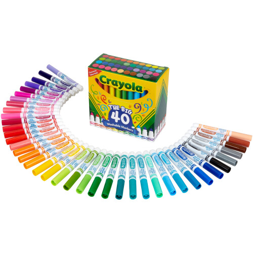 Crayola Crayola Ultra-Clean Broad Line Washable Markers-Assorted Colors 40/Pkg
