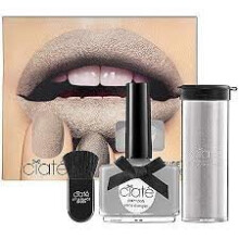 Ciate Velvet Manicure Mink Cashmere Gift Set 13.5ml Cream Soda Nail Polish + 8.5g Grey Crushed Velvet Powder + Little Black Brush