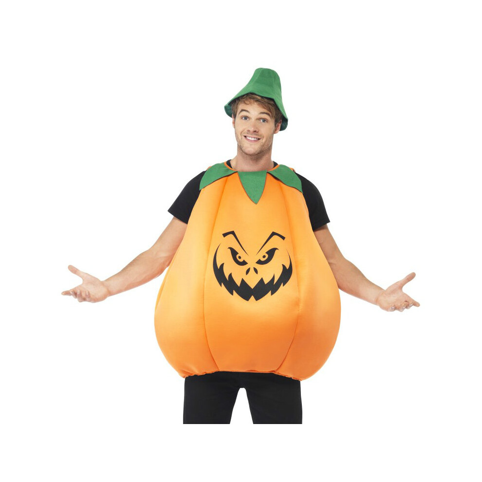 Smiffy's Pumpkin Costume | Adult Pumpkin Fancy Dress Green,Orange