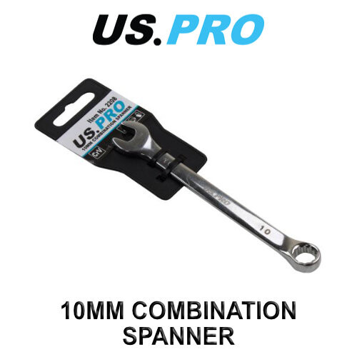 us pro US PRO 10mm Combination Spanner Polished Chrome Vanadium 2208