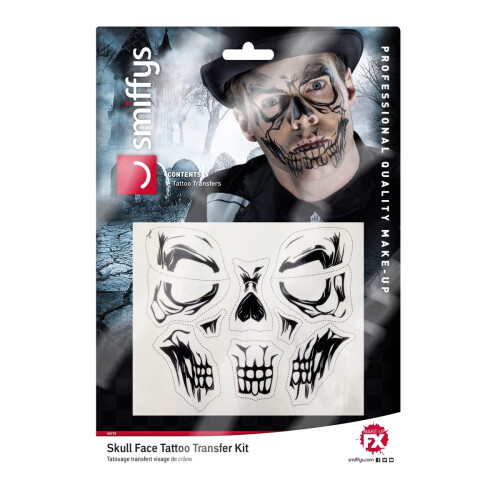Black skeleton transfer tattoo for adults Halloween 2