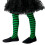 Kids Wicked Witch Striped Tights (Black & Green) 1