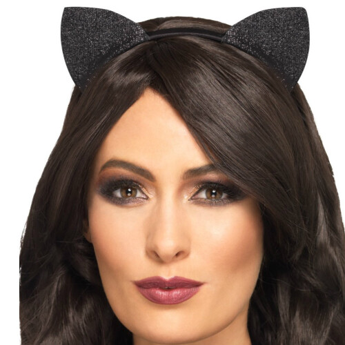 Smiffy's Glitter Cat Ears Headband | Halloween