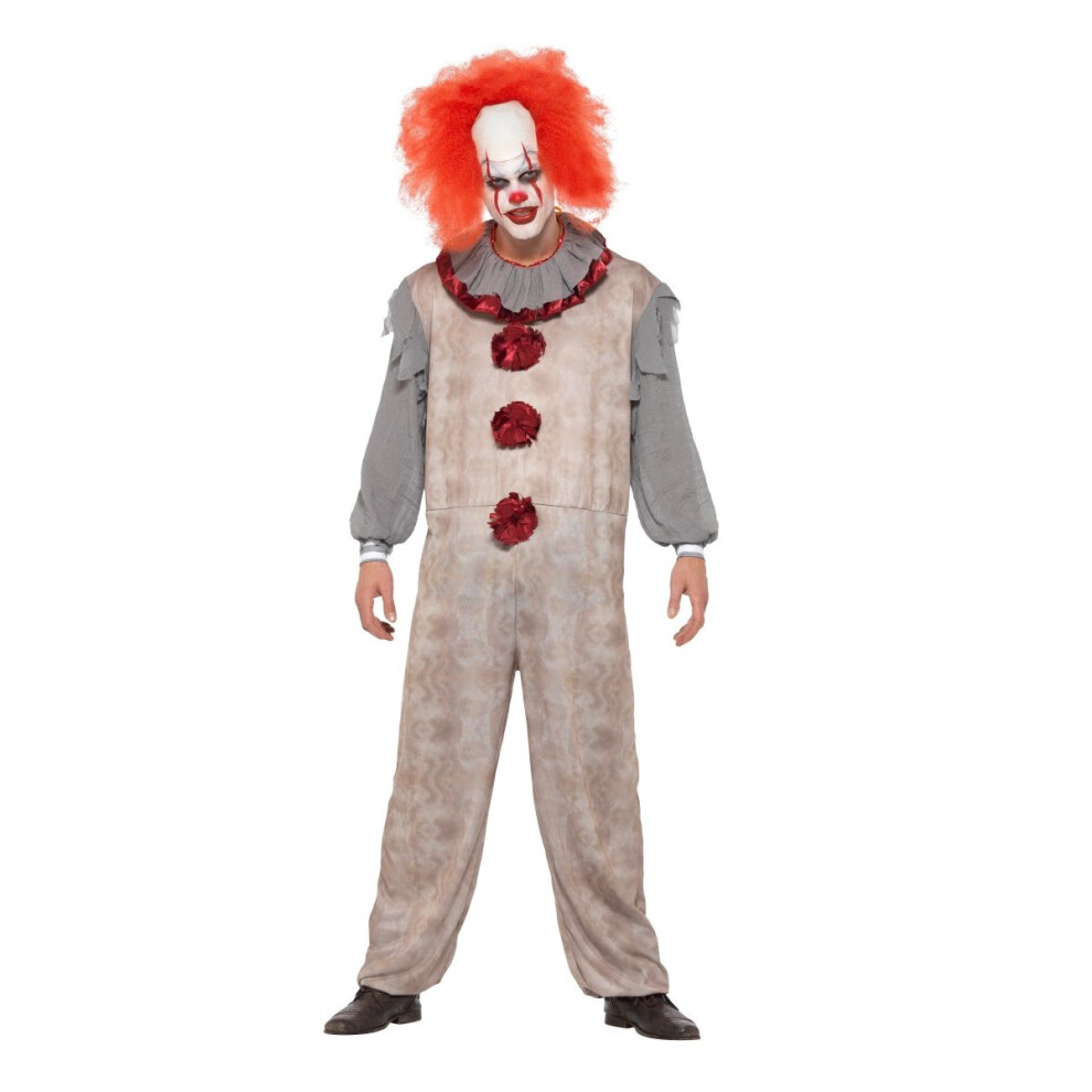 Smiffy's (Large) It Pennywise Vintage Clown Costume | Halloween Red,Brown,Grey
