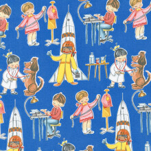Fat Quarter You Go Girl Blue Play Careers Jobs Cotton Quilting Sewing Fabric