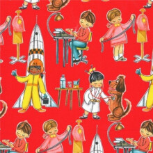 Fat Quarter You Go Girl Red Play Careers Jobs Cotton Quilting Sewing Fabric