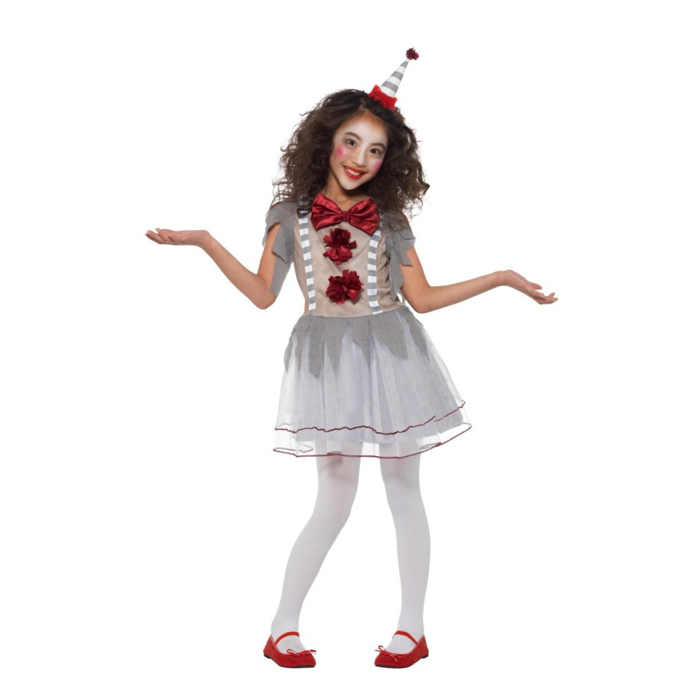 (Large) Kids Vintage Clown Girl IT Pennywise Costume | Halloween