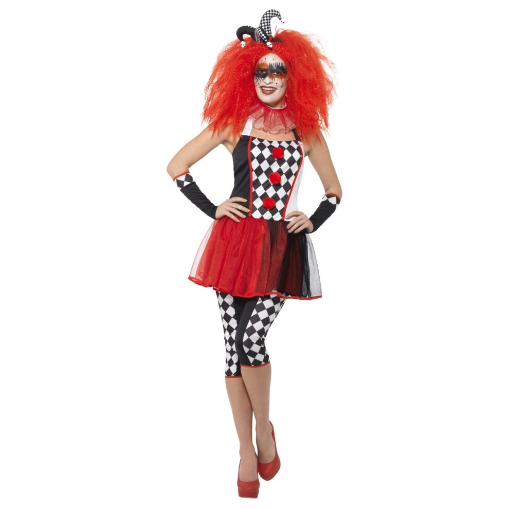 Smiffy's (Small) Twisted Harlequin Jester Costume | Halloween White,Black,Red
