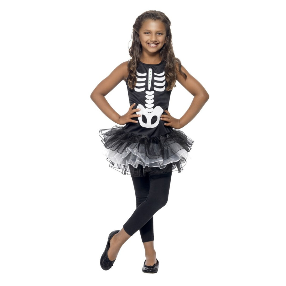 Smiffy's Kids Skeleton Tutu Costume (Medium) | Halloween Green