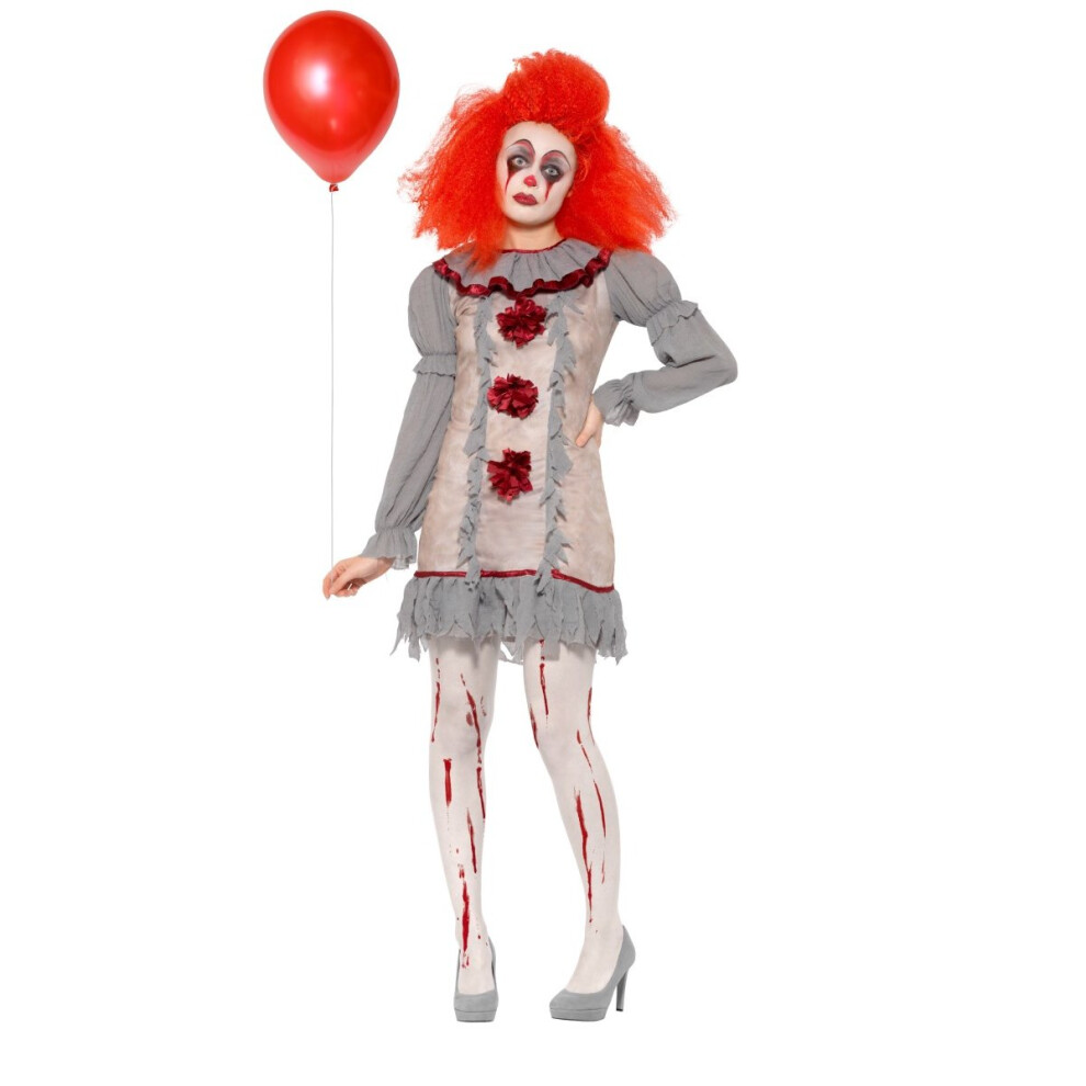 Smiffy's (Medium) Clown Lady Costume | Women's Clown Costume Red,Grey