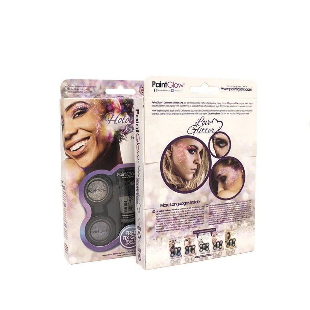 Paintglow Multicoloured Holographic Glitter Shaker Giftset