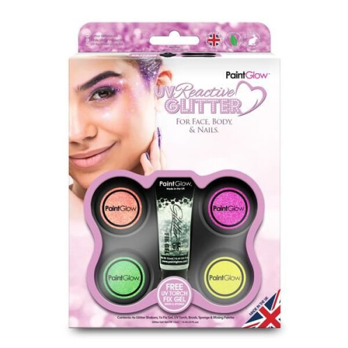 PaintGlow Neon UV Glitter Shaker GiftSet