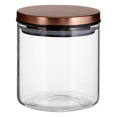 Premier Housewares Practical Design Rose Gold Lid 550ml Storage Jar, Elegant House Spice Jars, Durable Organizer For Kitchen 1