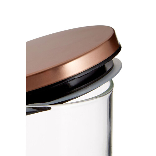 Premier Housewares Practical Design Rose Gold Lid 950ml Storage Jar, Elegant House Spice Jars, Durable Organizer For Kitchen 2