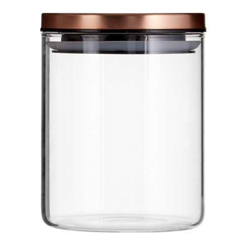 Premier Housewares Practical Design Rose Gold Lid 700ml Storage Jar, Elegant House Spice Jars, Durable Organizer For Kitchen