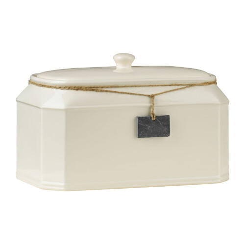Premier Housewares Slate Tag Bread Crock - Cream