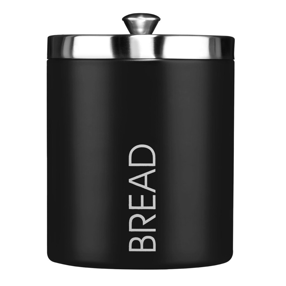 Liberty Bread Bin Black Enamel Stainless Steel Lid