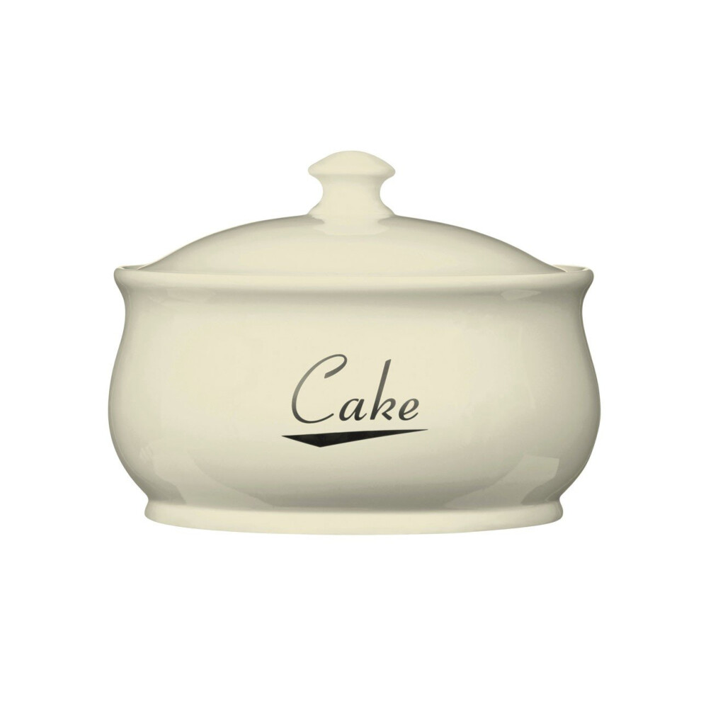 Coronet Cake Crock Durable Cream Ceramic Etched detail