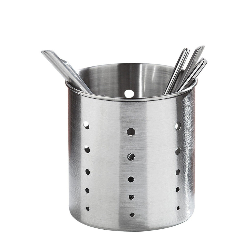 Premier Housewares Stainless Steel Cutlery Caddy, Metal Silverware Holder With Holes, Stainless Steel Kitchen Cutlery Holder